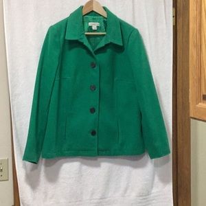 Coldwater Creek Emerald Green Felt Ladies Jacket 14